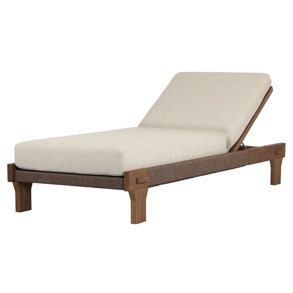 Judy Outdoor Chaise - Beige, Teak