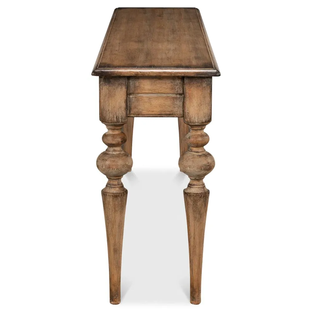 Judy Rectangular Console Table - Brown, Pine Wood