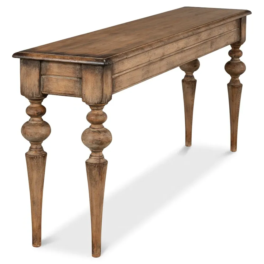 Judy Rectangular Console Table - Brown, Pine Wood