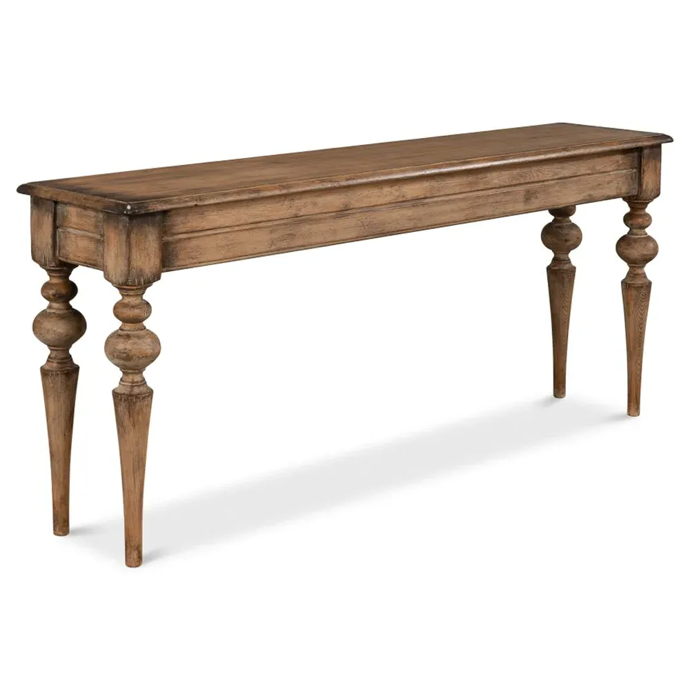 Judy Rectangular Console Table - Brown, Pine Wood