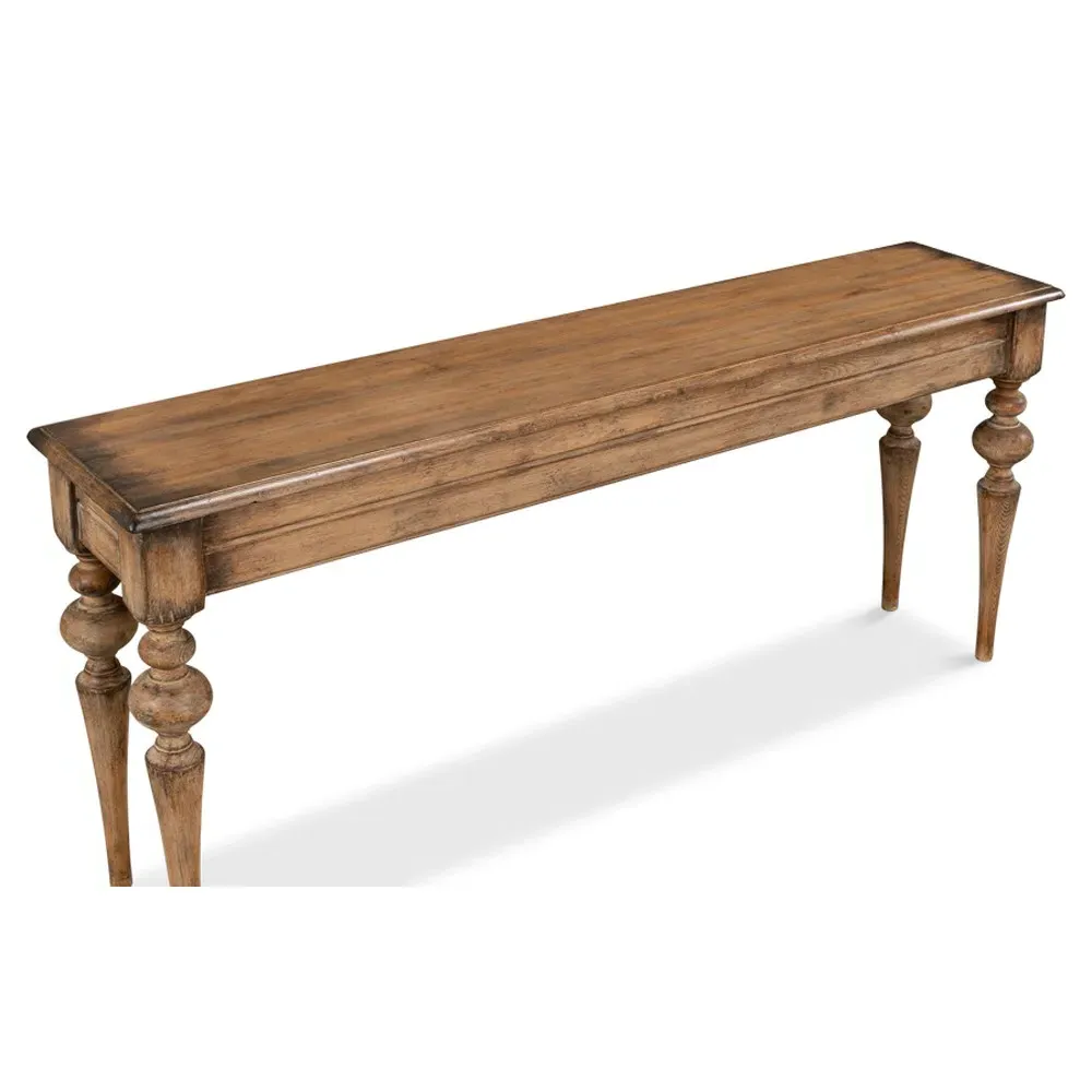 Judy Rectangular Console Table - Brown, Pine Wood