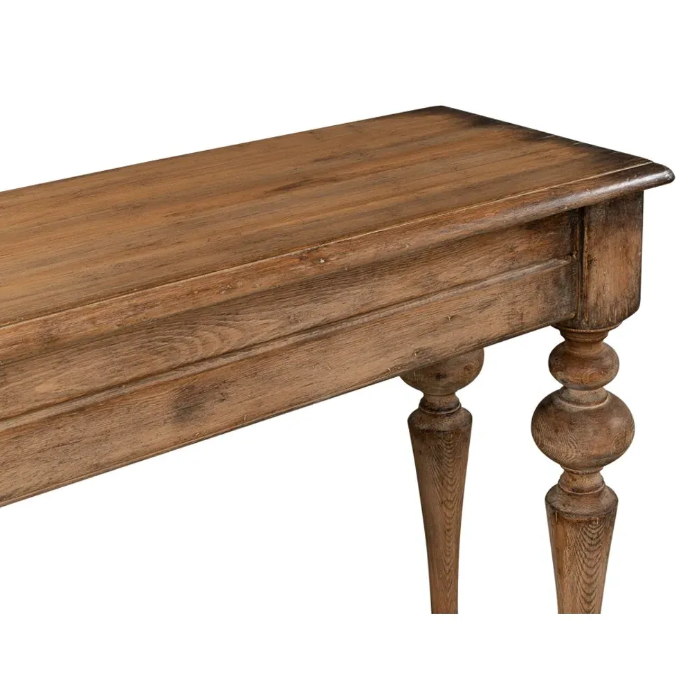 Judy Rectangular Console Table - Brown, Pine Wood