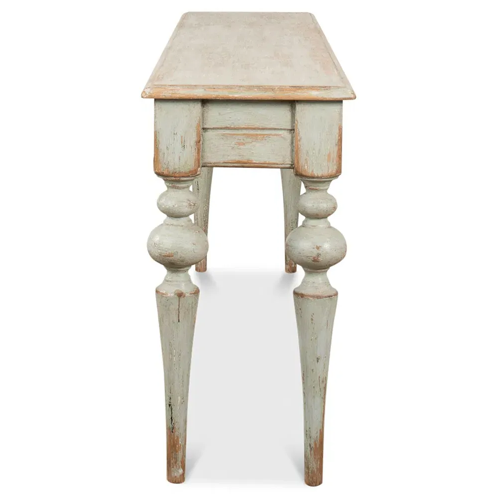 Judy Rectangular Console Table - Sage Green, Pine Wood
