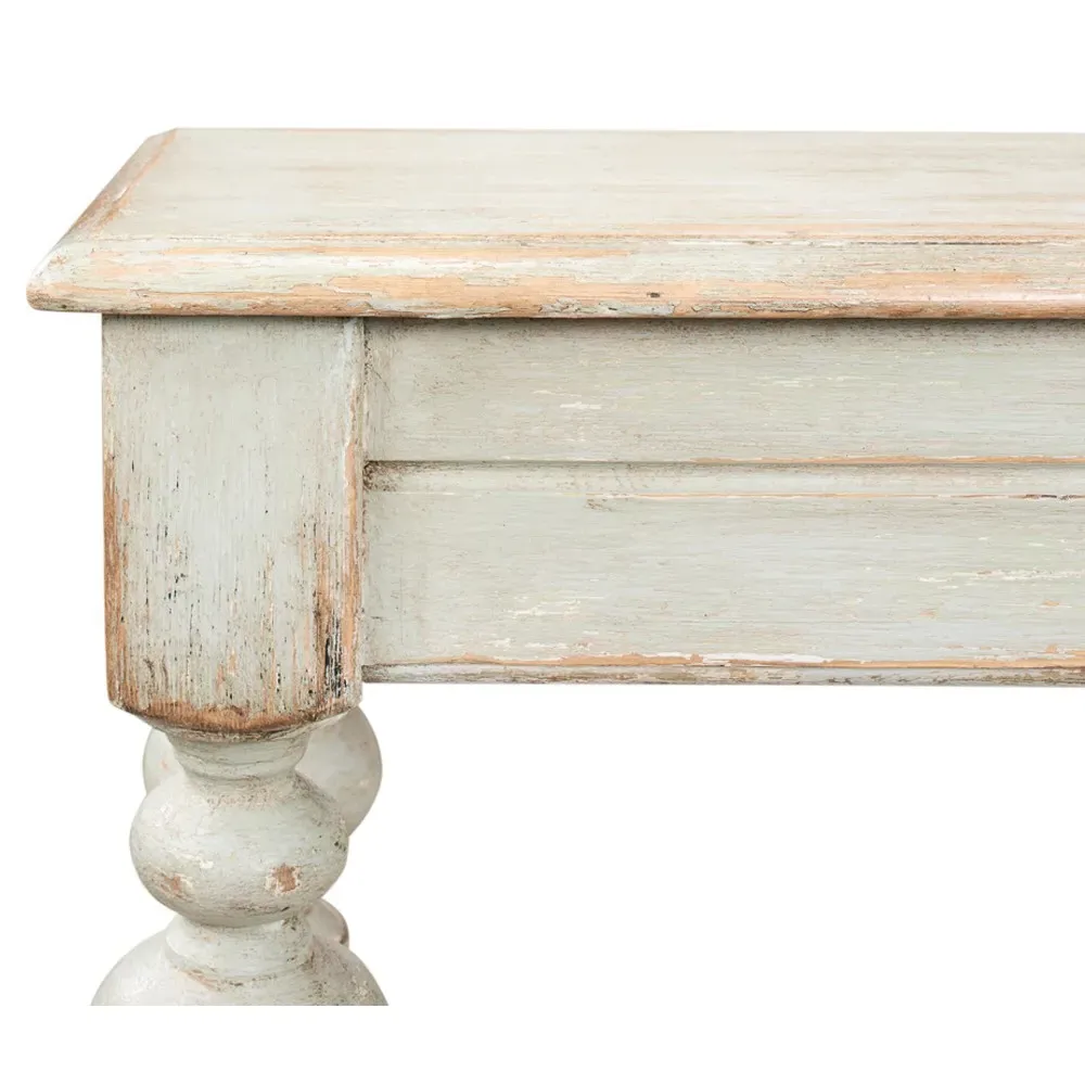 Judy Rectangular Console Table - Sage Green, Pine Wood