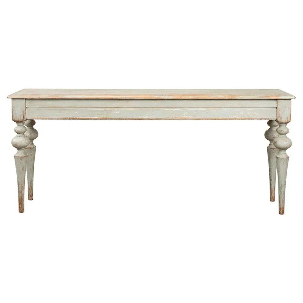 Judy Rectangular Console Table - Sage Green, Pine Wood