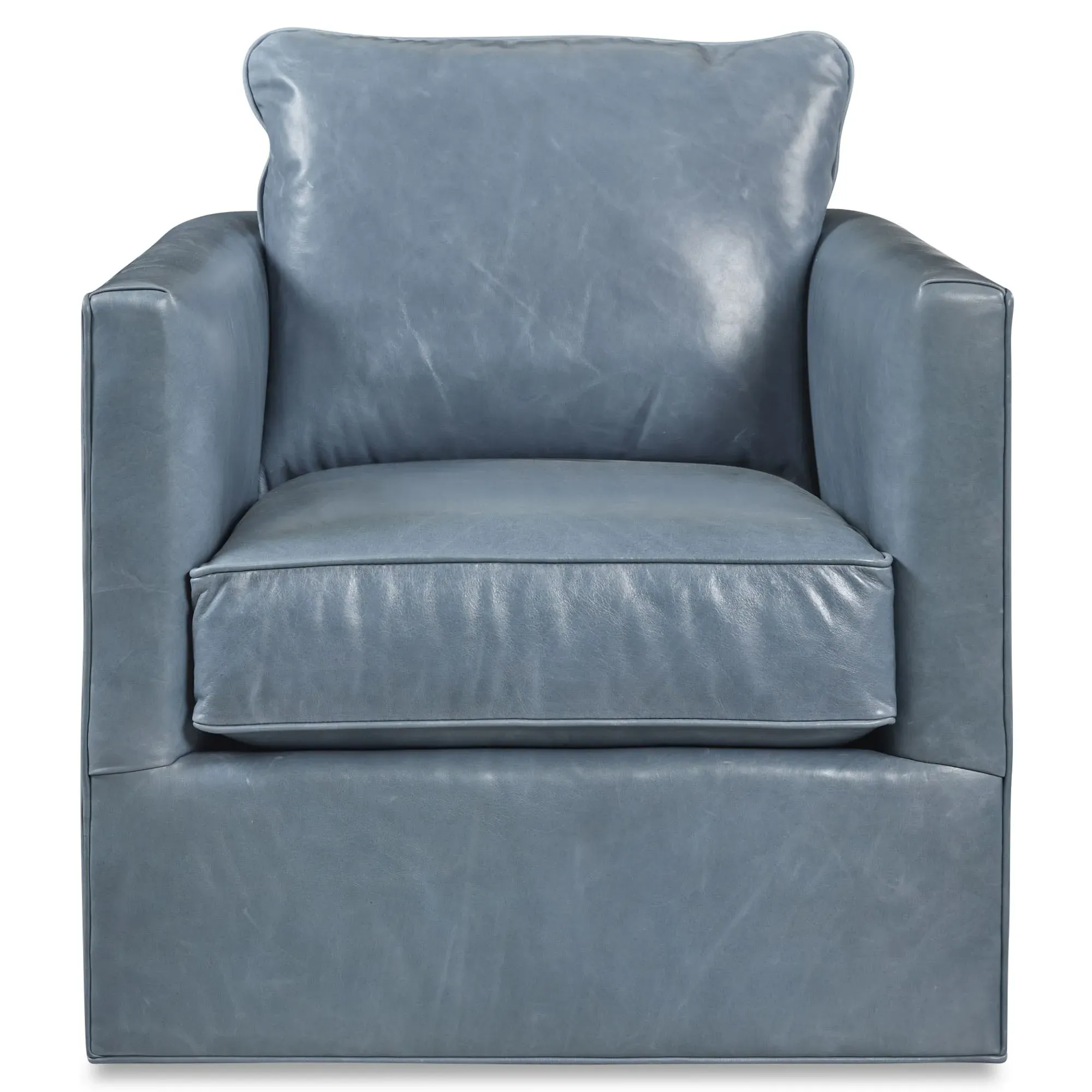 Judy Swivel Chair - Denim Blue, Leather