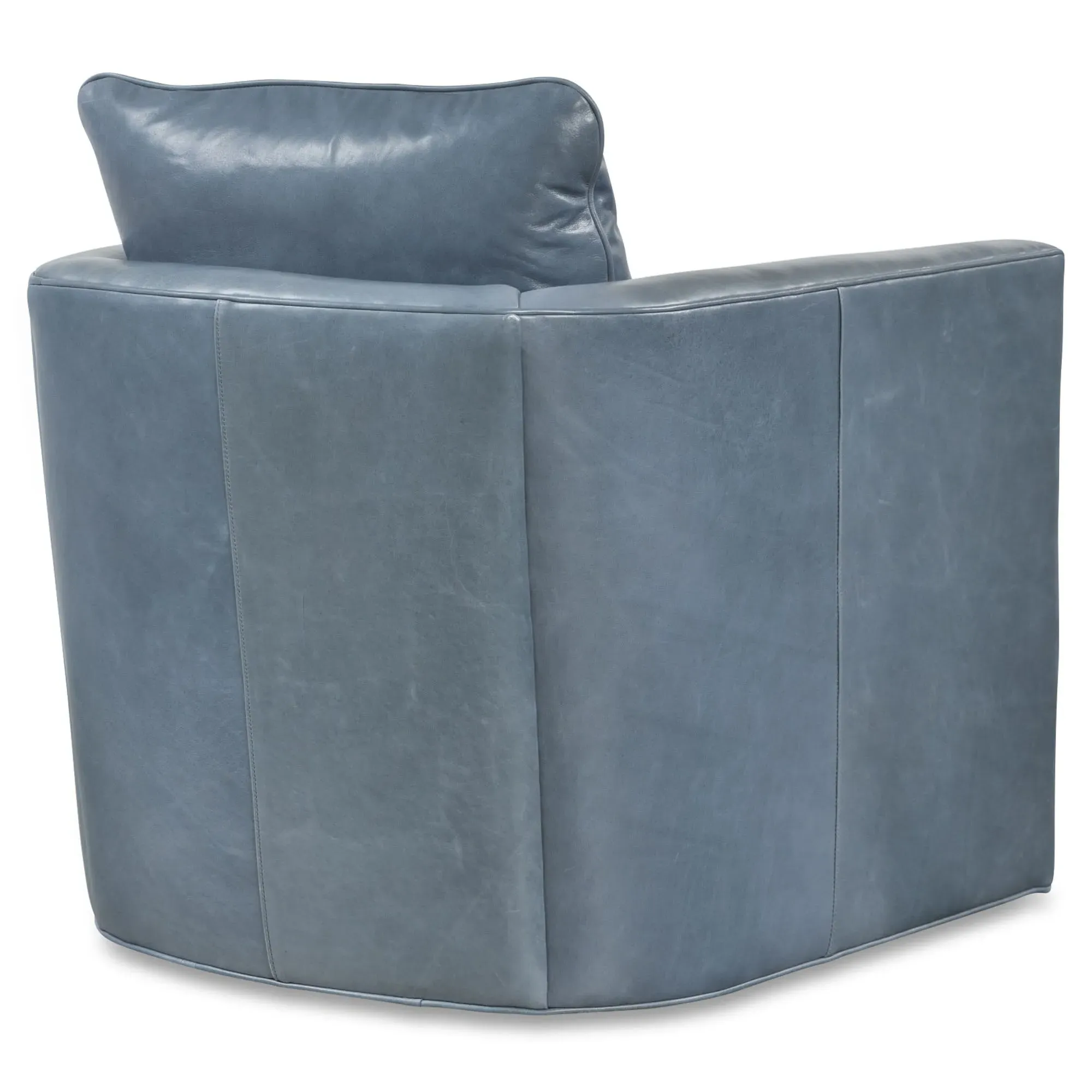 Judy Swivel Chair - Denim Blue, Leather