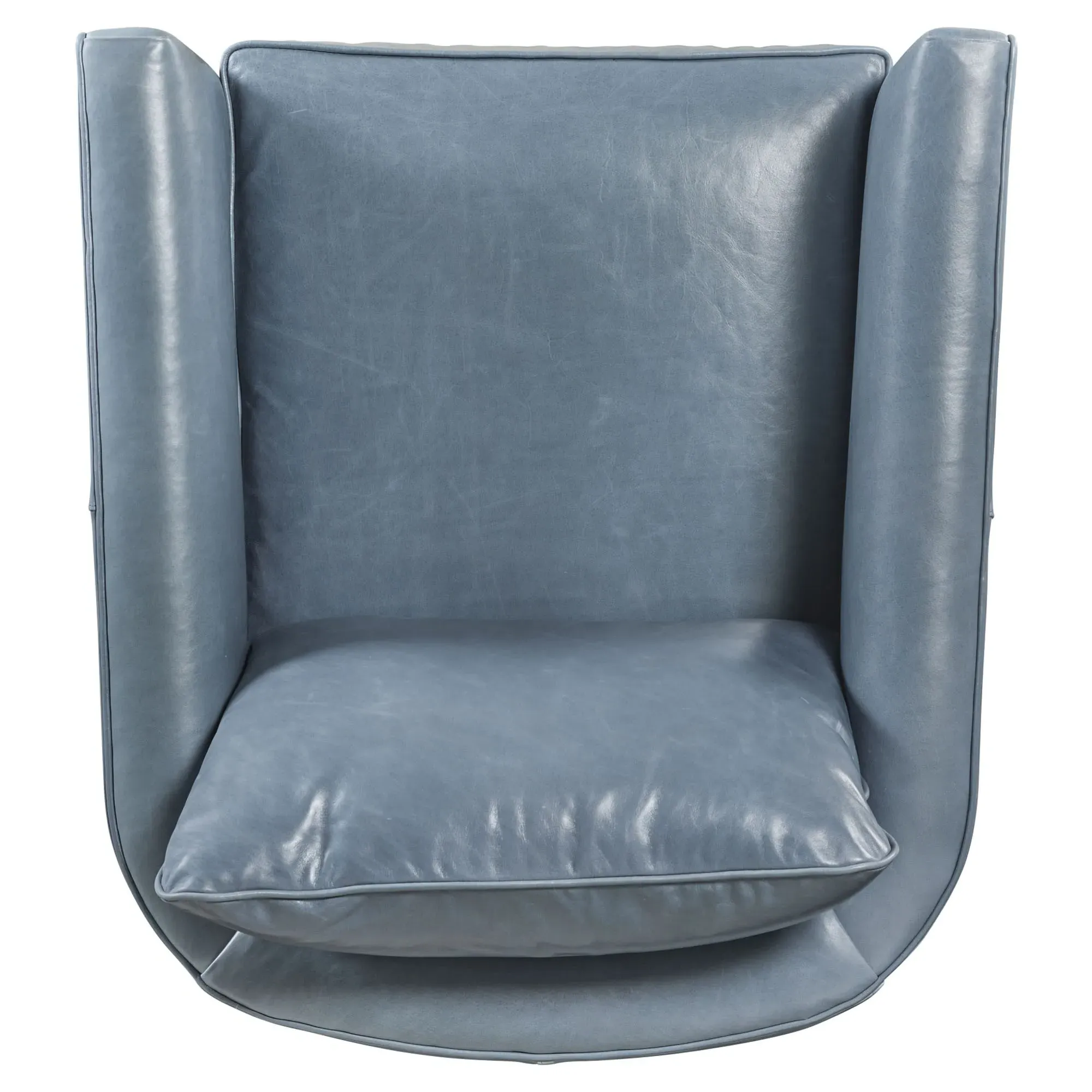 Judy Swivel Chair - Denim Blue, Leather