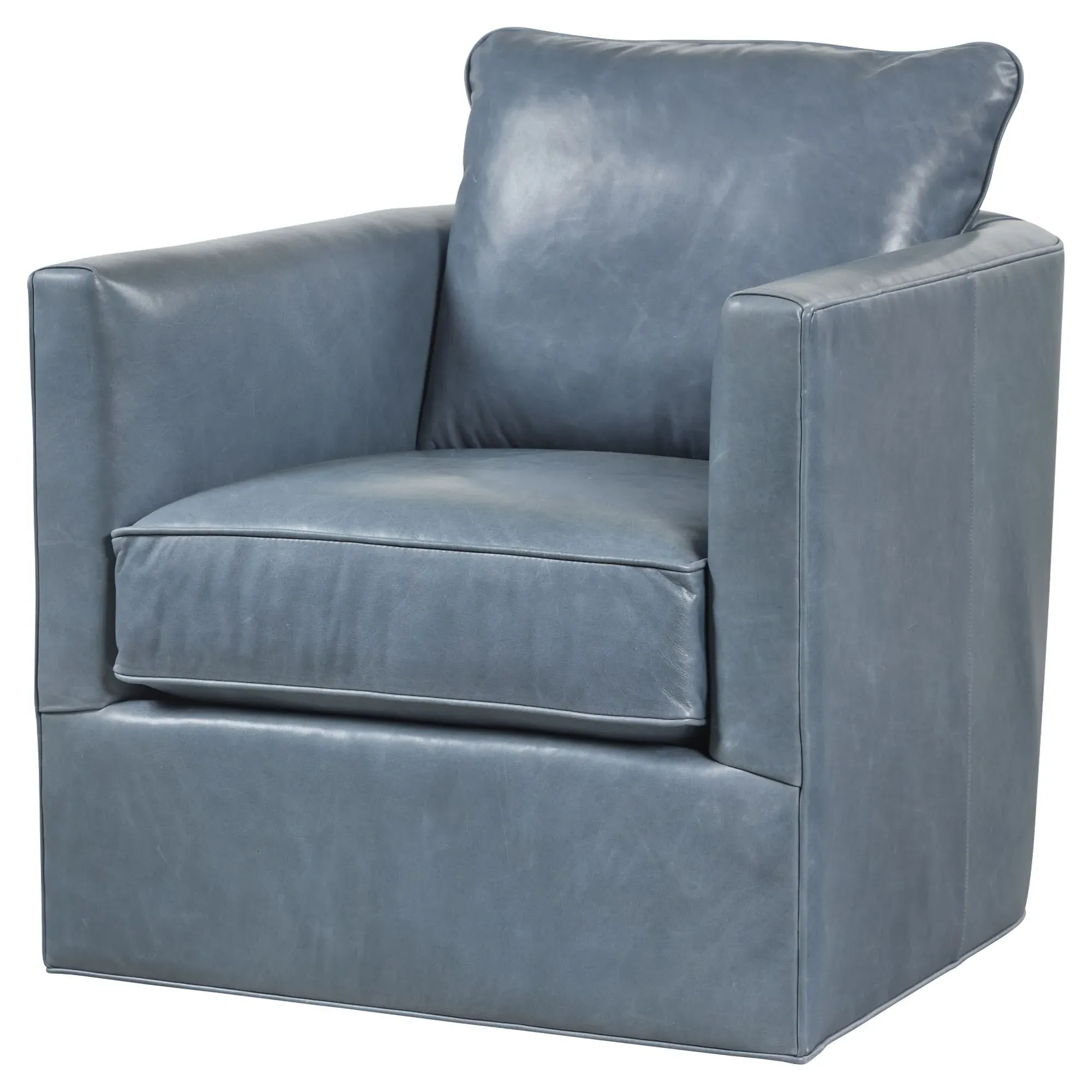 Judy Swivel Chair - Denim Blue, Leather