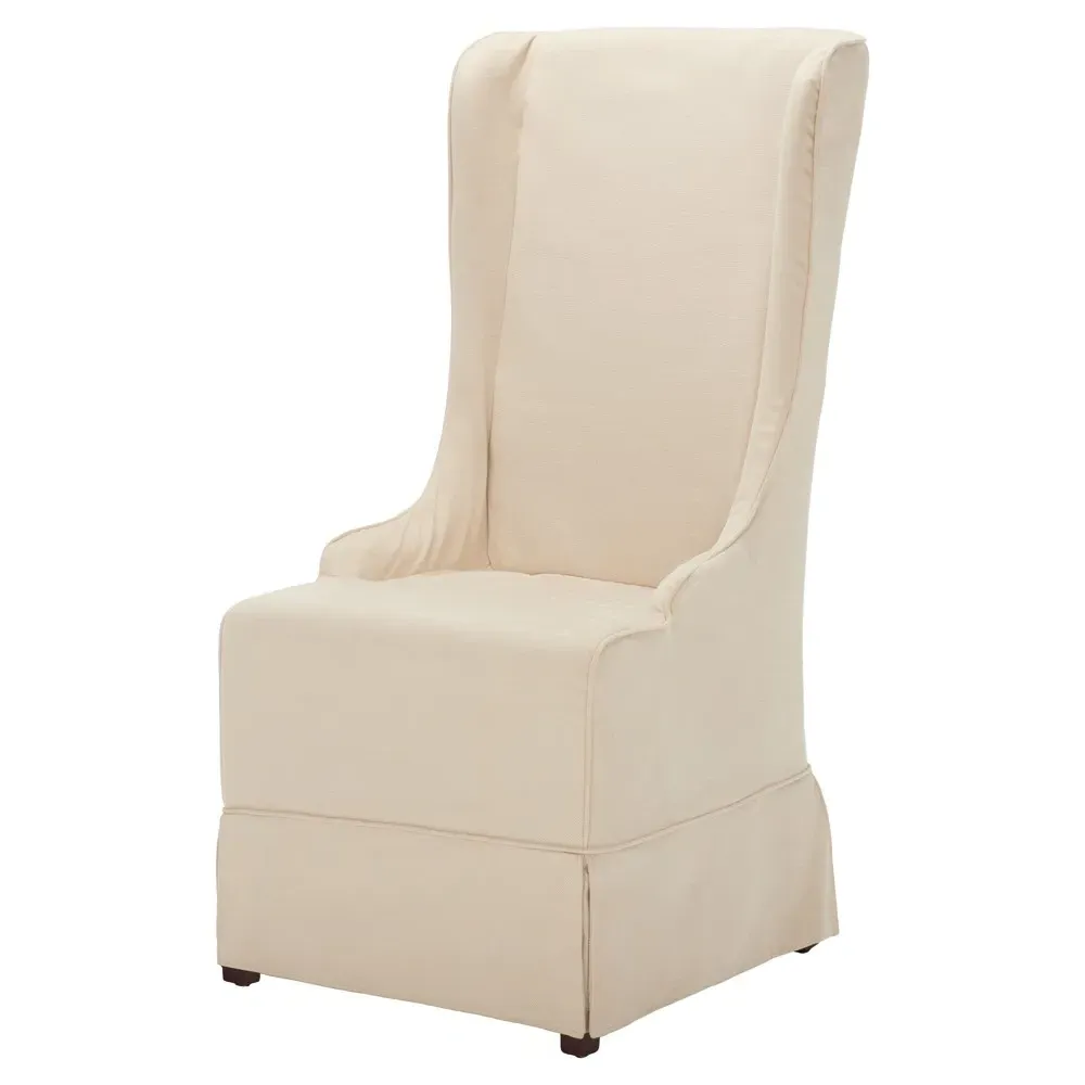 Judy Wing Back Dining Chair - Cream, Cotton