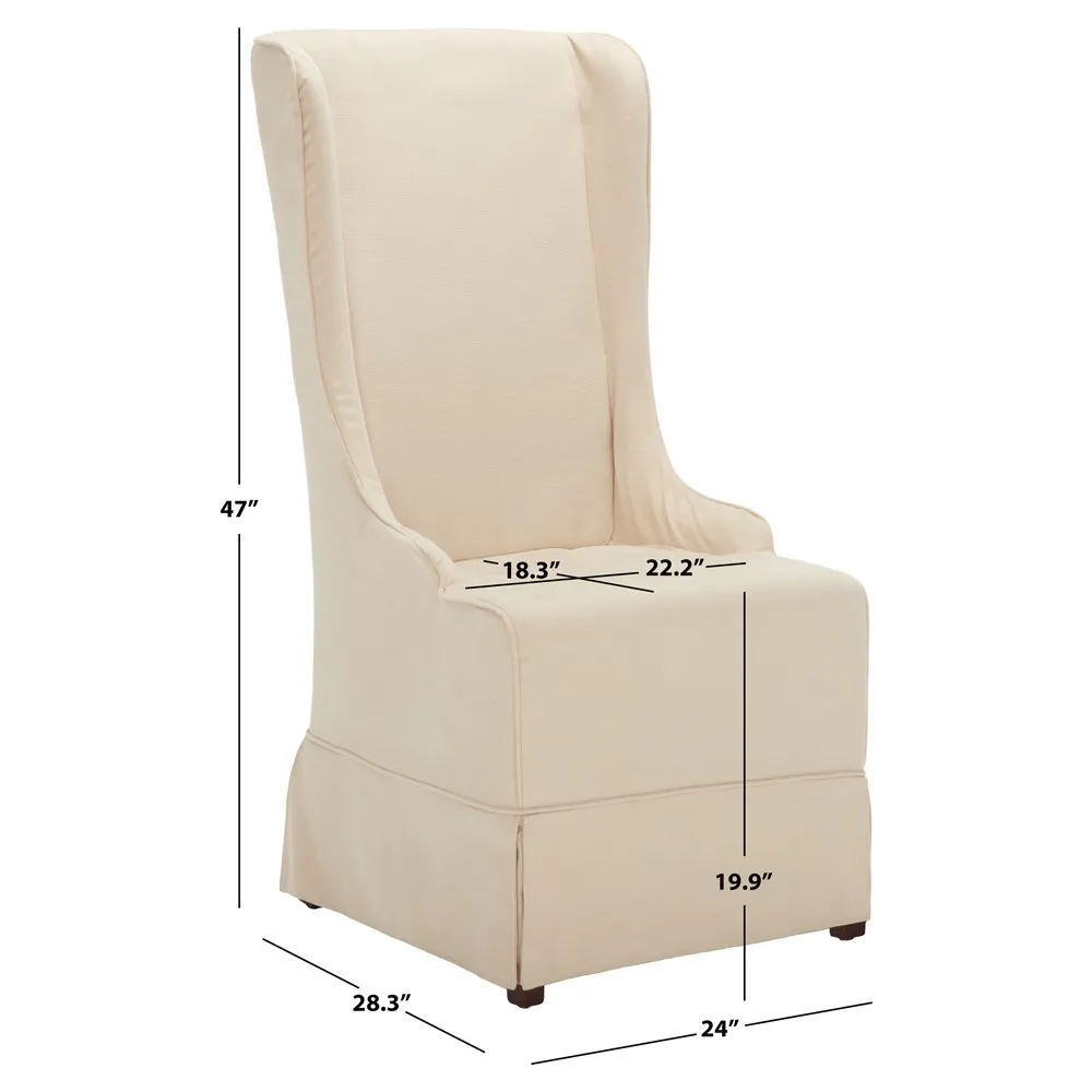 Judy Wing Back Dining Chair - Cream, Cotton