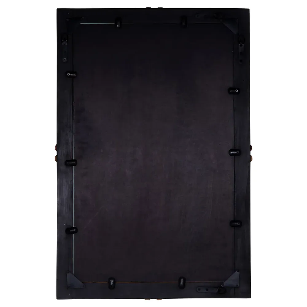 Julia Rectangular Wall Mirror - Brown, Walnut Wood