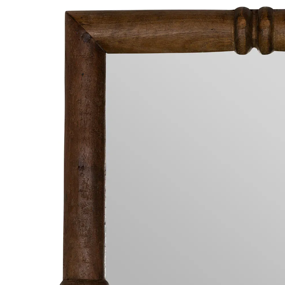 Julia Rectangular Wall Mirror - Brown, Walnut Wood