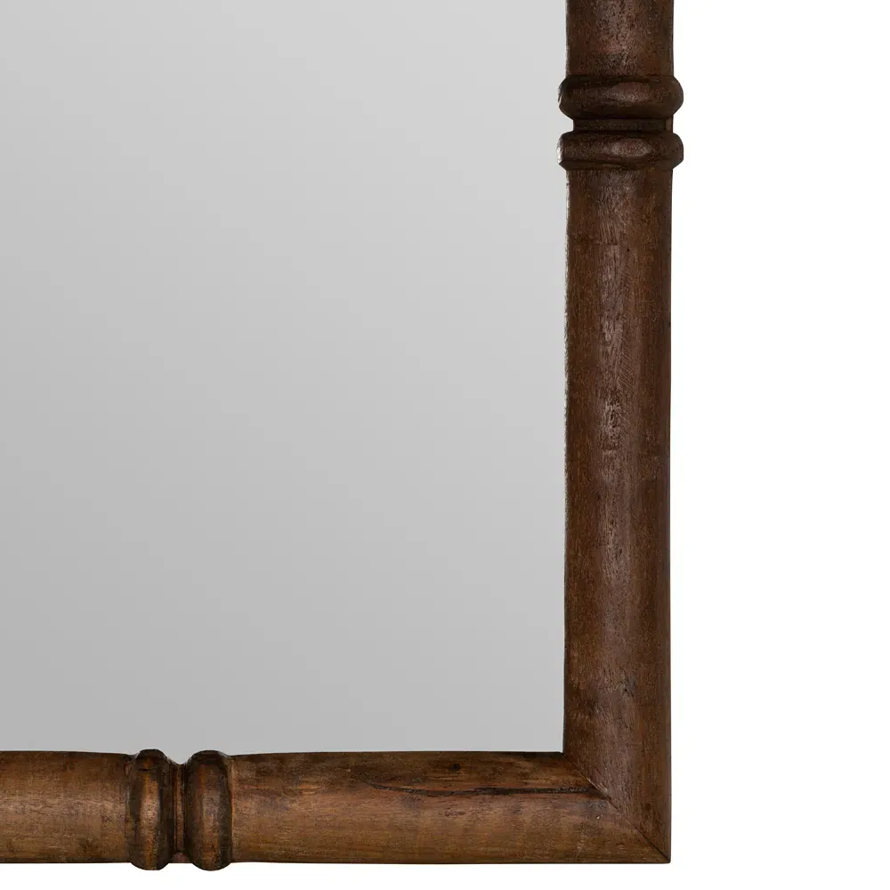 Julia Rectangular Wall Mirror - Brown, Walnut Wood