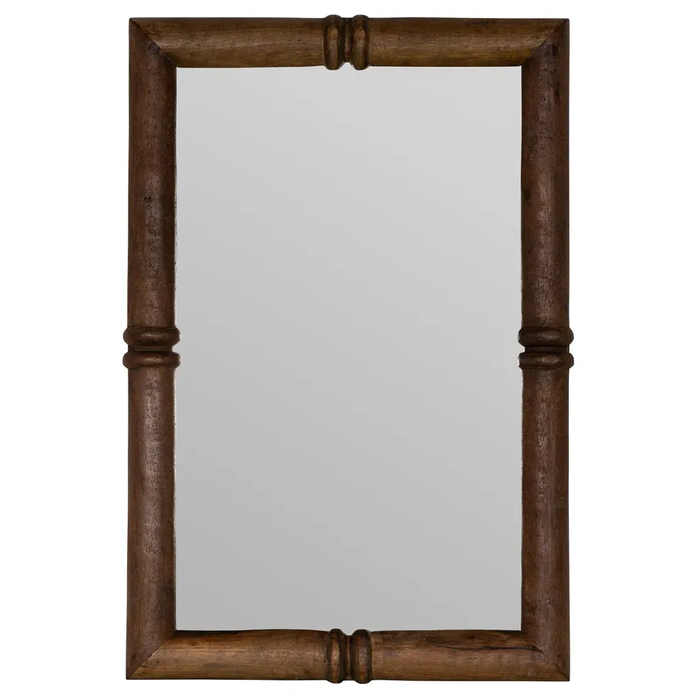Julia Rectangular Wall Mirror - Brown, Walnut Wood image