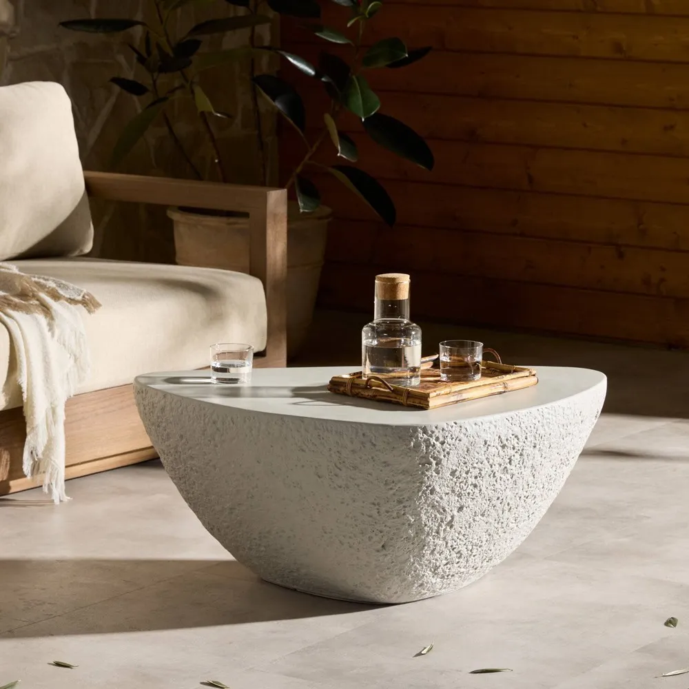 Julia Small Outdoor Coffee Table - Grey, Concrete