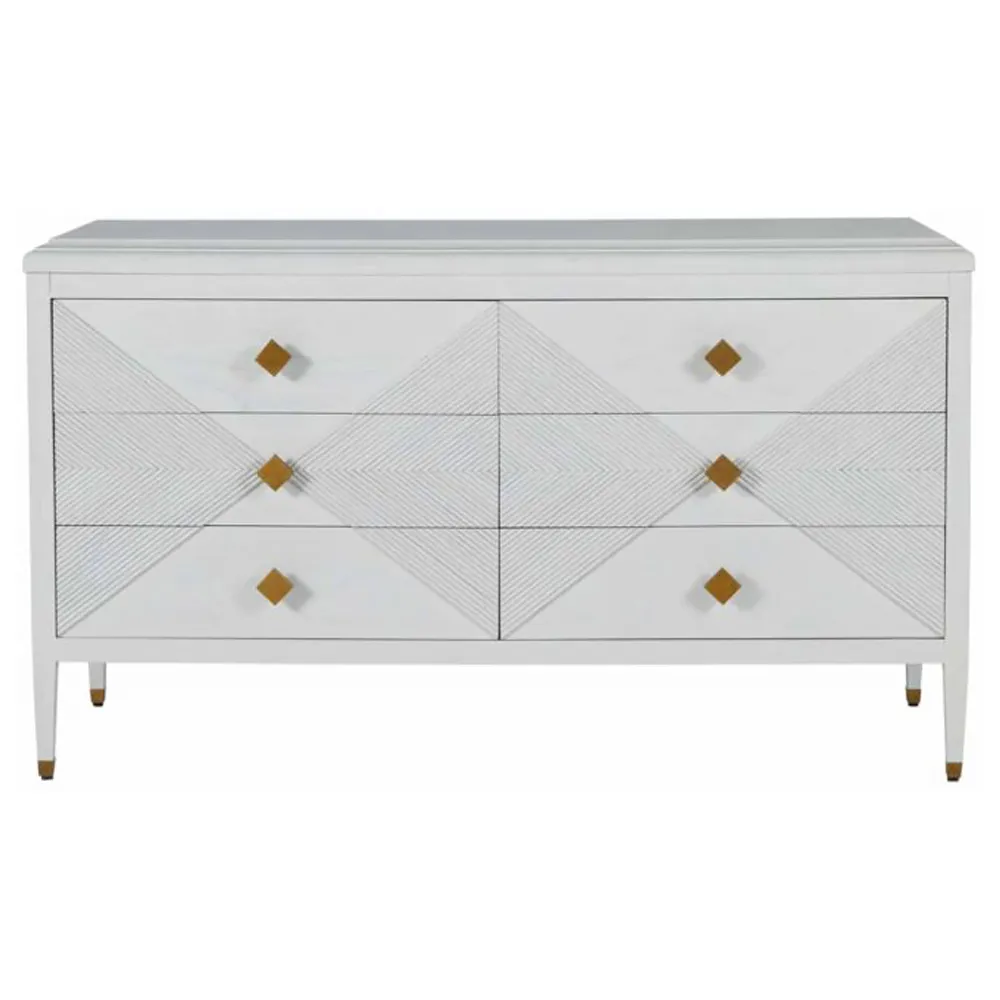 Julia Textured Double Dresser - White, Wood image