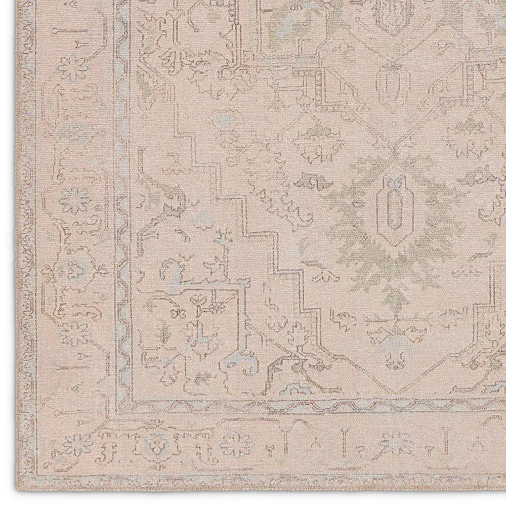 Julian Global Patterned Rug Sample - Beige, Polyester