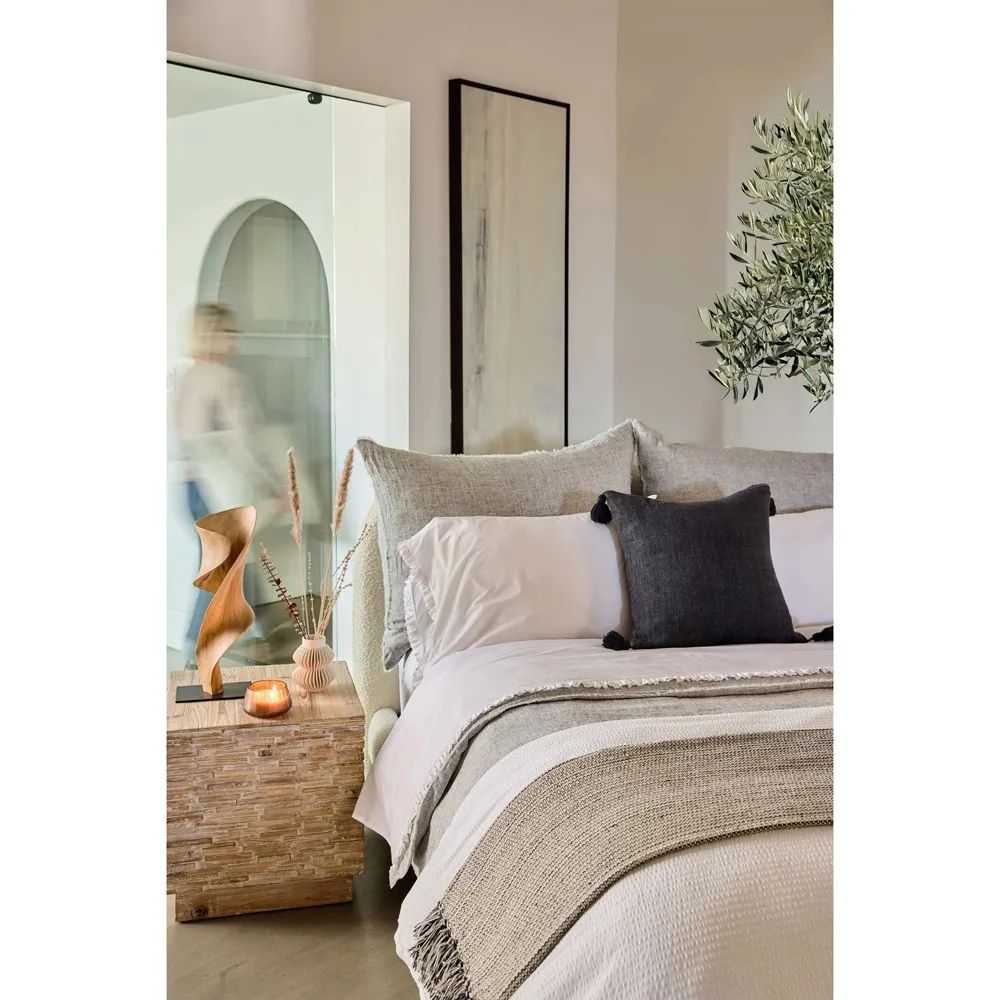 Julian Oversized Throw Blanket - Charcoal, Cotton