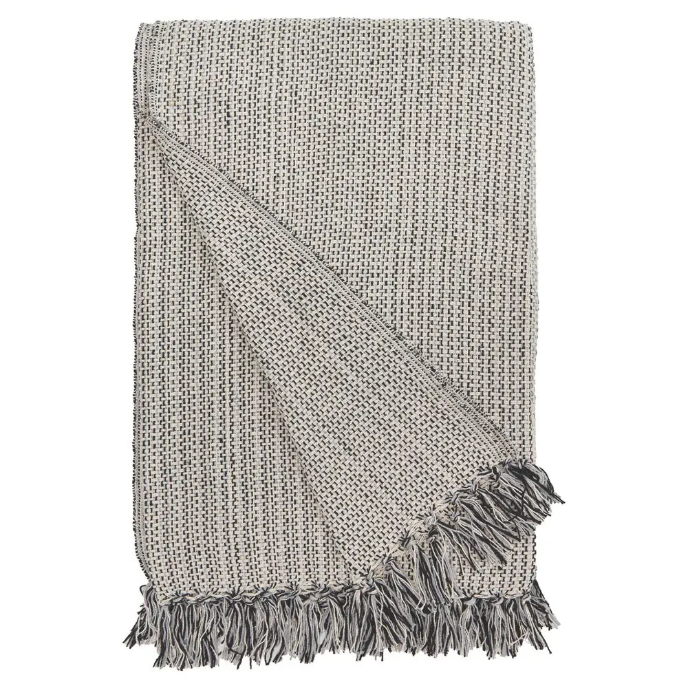 Julian Oversized Throw Blanket - Charcoal, Cotton