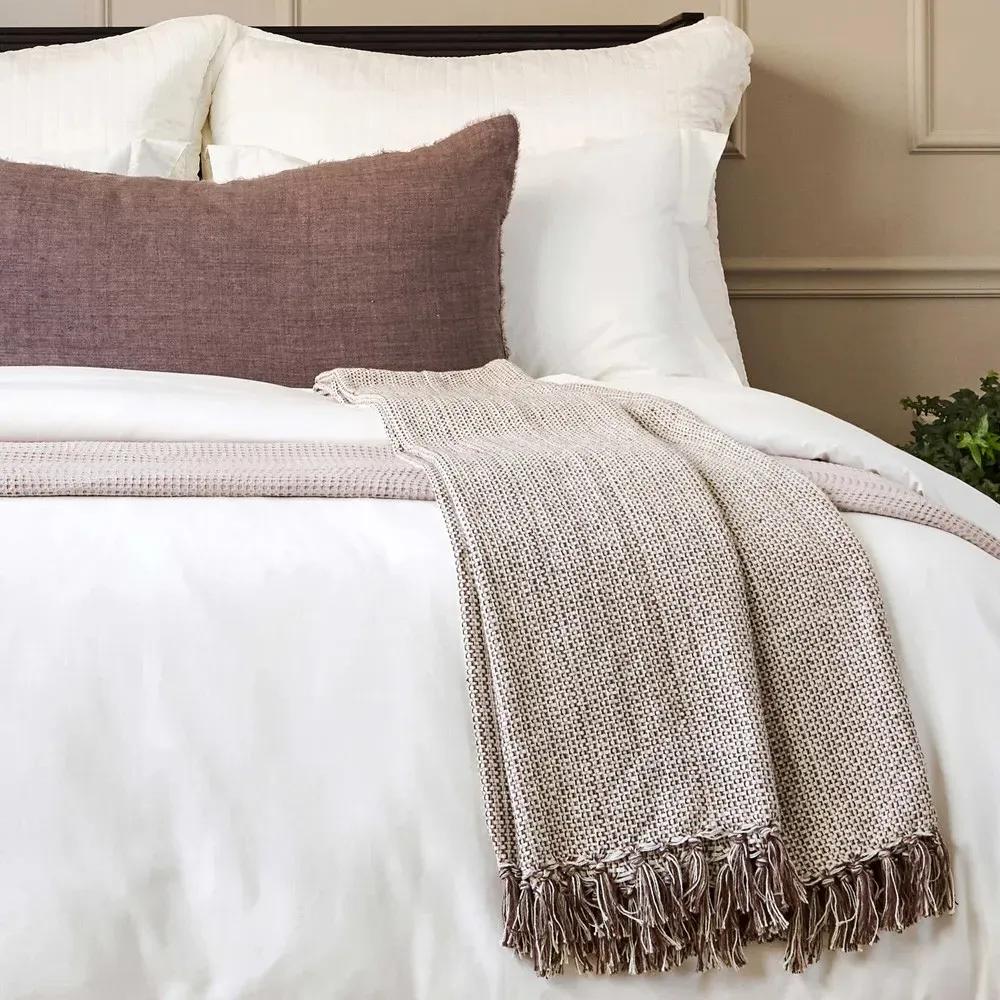 Julian Oversized Throw Blanket - Walnut Brown, Cotton
