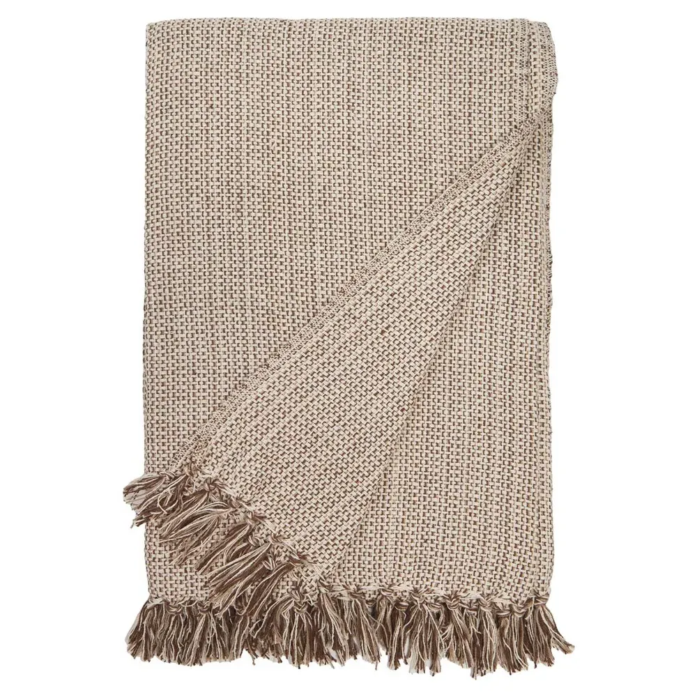 Julian Oversized Throw Blanket - Walnut Brown, Cotton