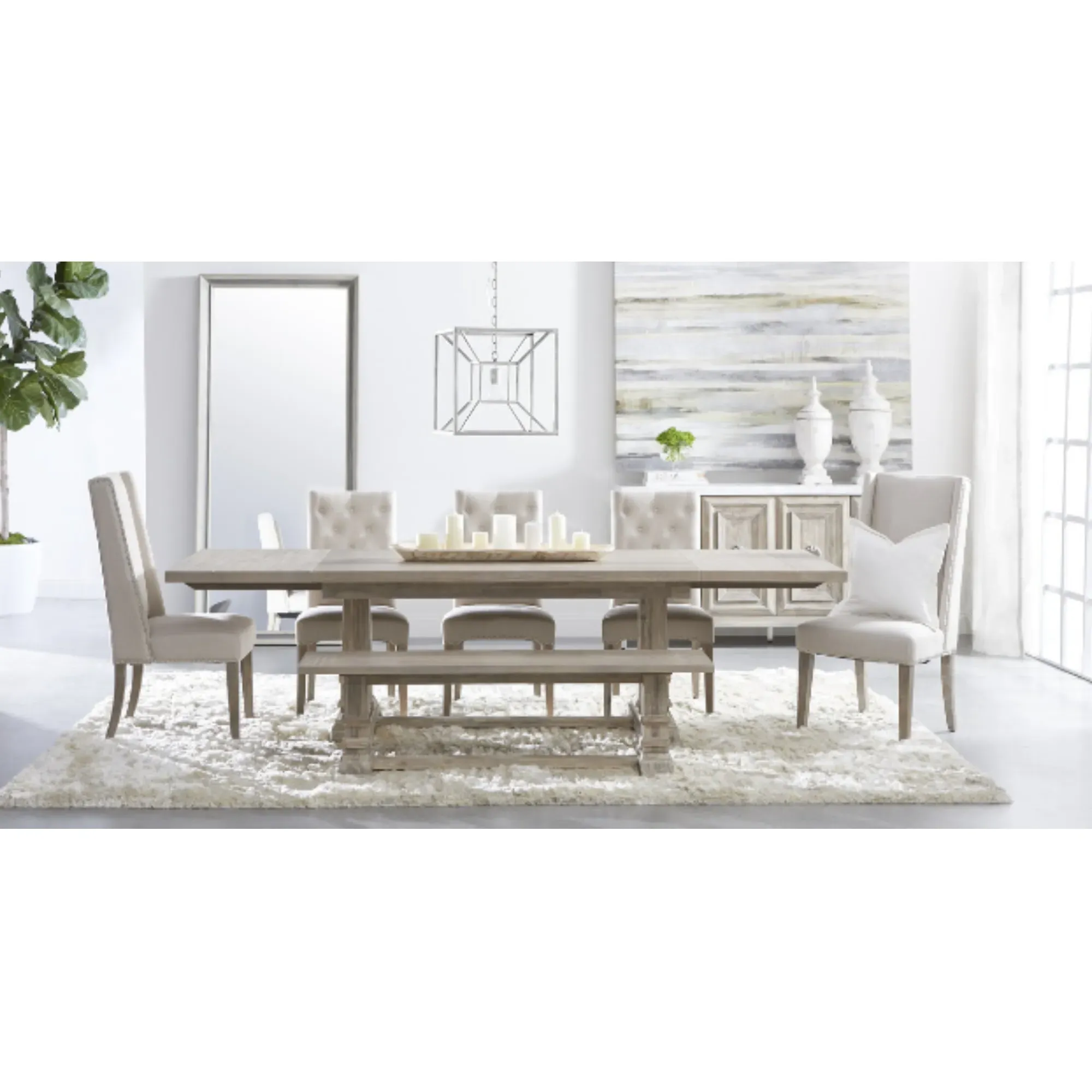 Julian Trestle Extendable Dining Table - Grey, Acacia