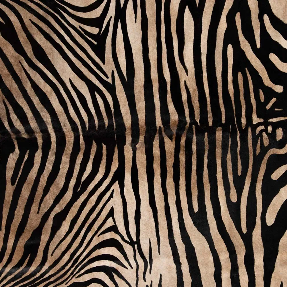 Julianne 5x7 Zebra Print Hide Rug - Black, Fur