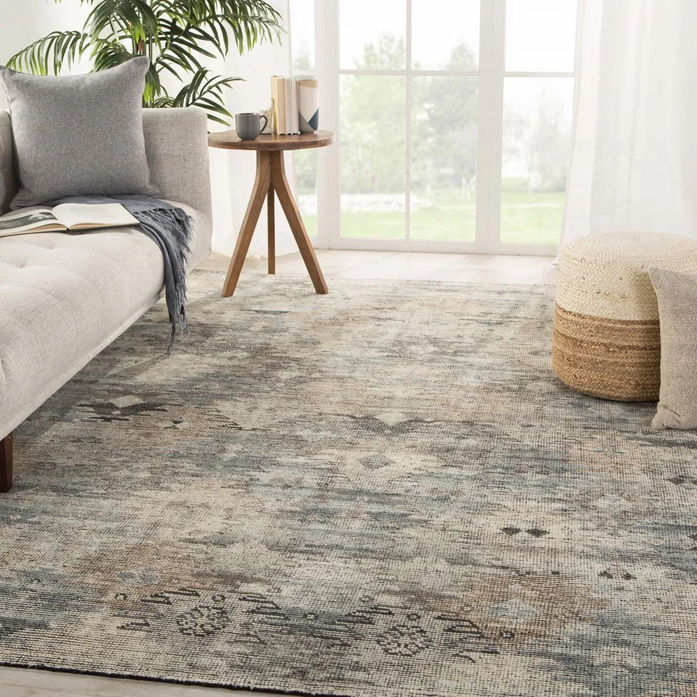 Julie 10x14 Hand Knotted Rug - Black, Wool