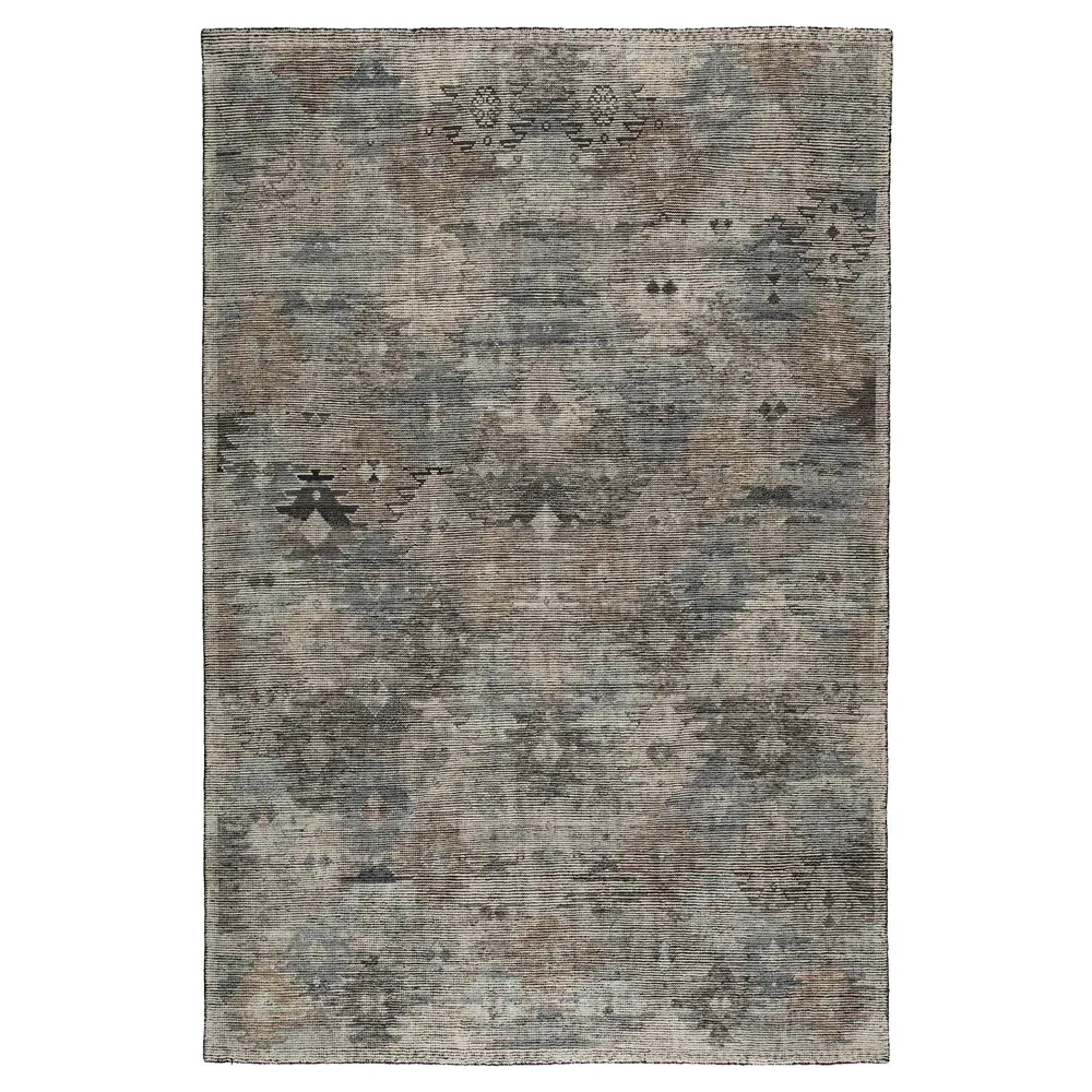Julie 10x14 Hand Knotted Rug - Black, Wool
