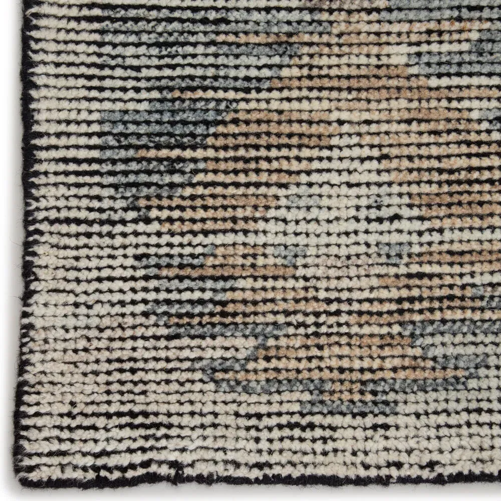 Julie 5x8 Hand Knotted Rug - Black, Wool