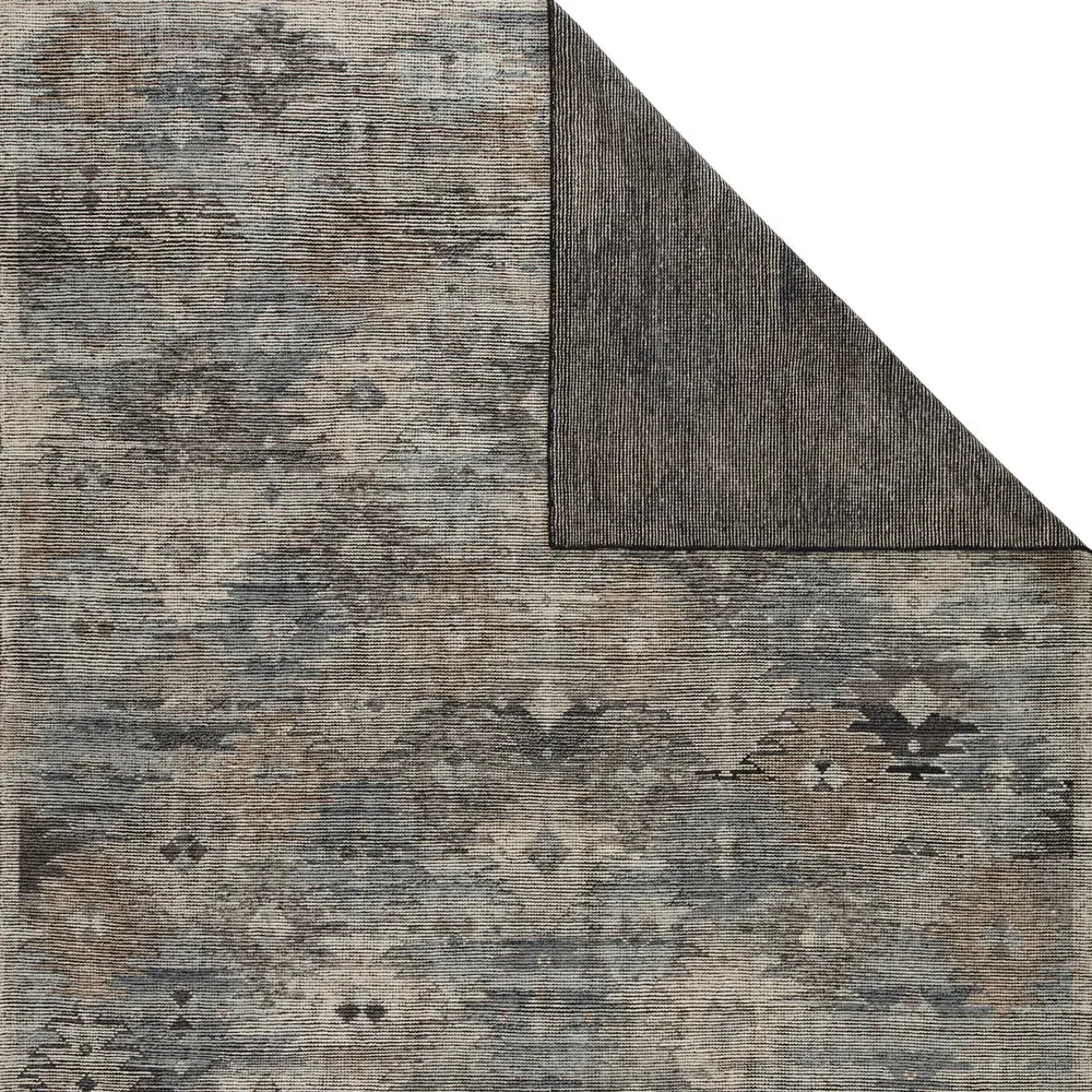 Julie 8x10 Hand Knotted Rug - Black, Wool
