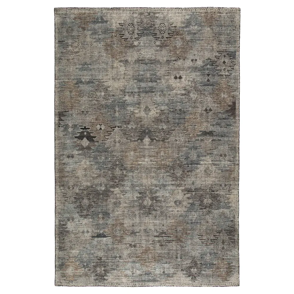 Julie 8x10 Hand Knotted Rug - Black, Wool