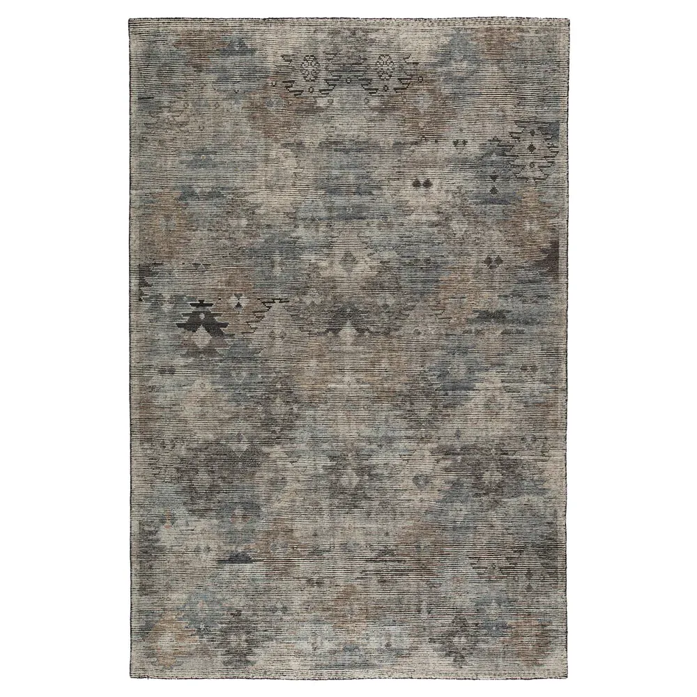 Julie 9x12 Hand Knotted Rug - Black, Wool