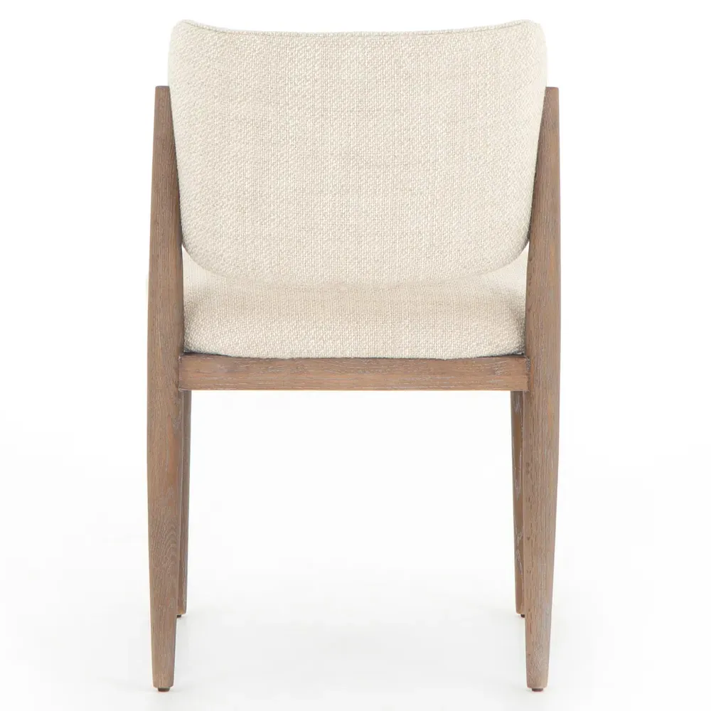 Julie Dining Side Chair - Beige, Whitewash Brown Wood