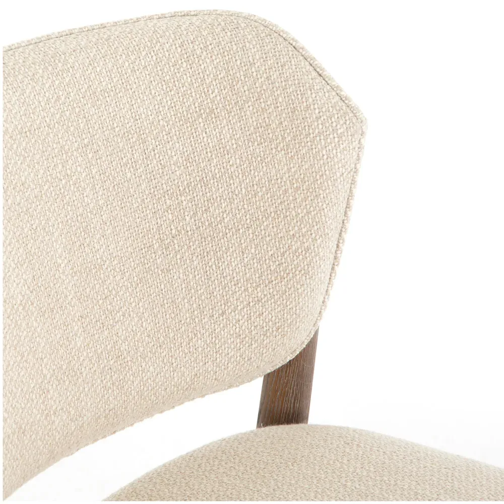 Julie Dining Side Chair - Beige, Whitewash Brown Wood