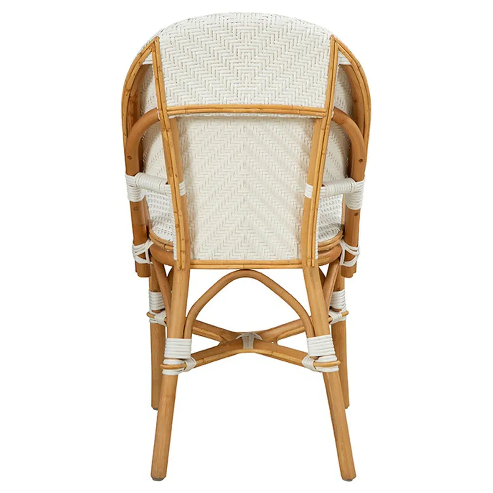 Julie Woven Rattan Dining Side Chair - White, Wood