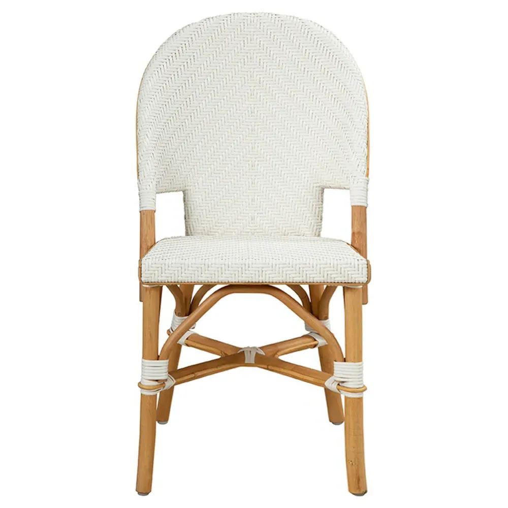 Julie Woven Rattan Dining Side Chair - White, Wood image