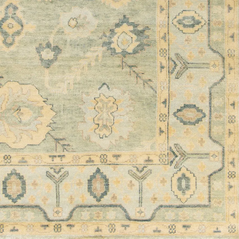 Julien Oushak Patterned Hand Knotted Rug - Green, Wool