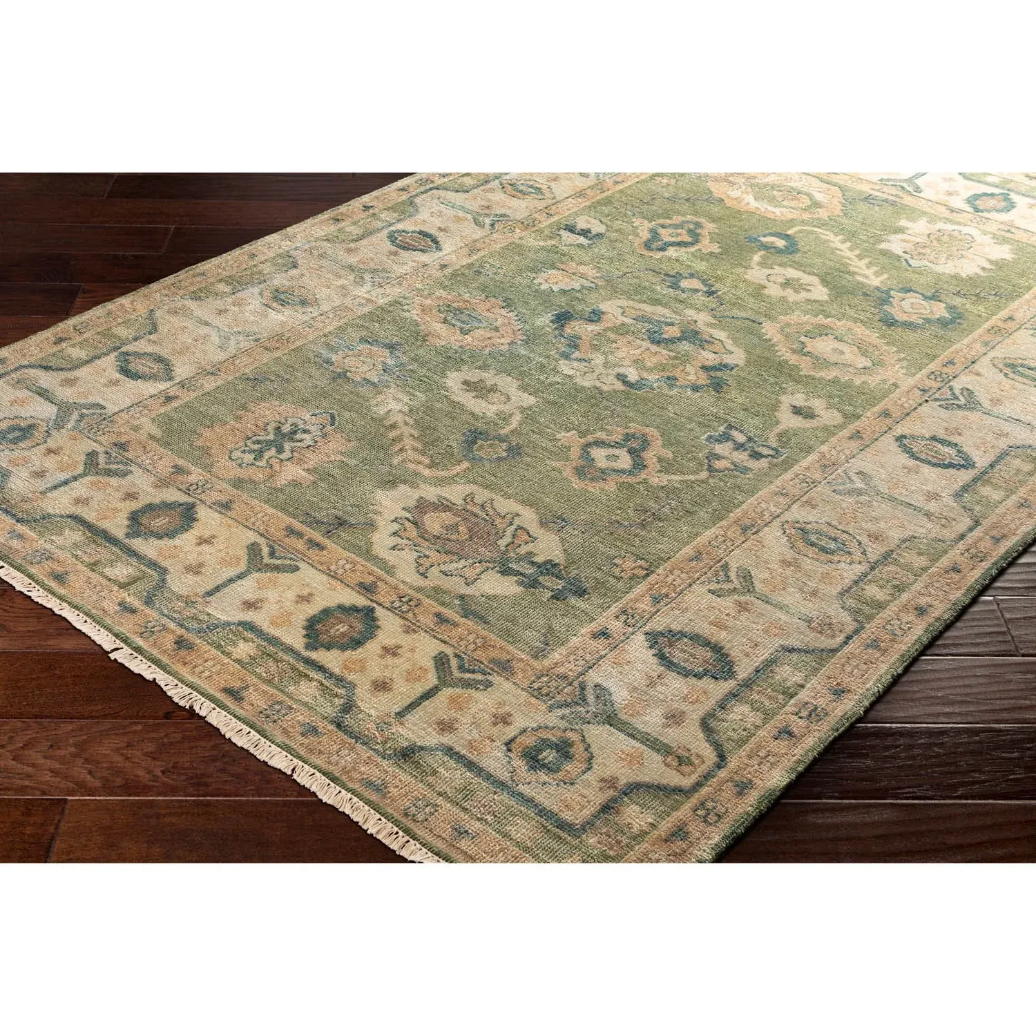Julien Oushak Patterned Hand Knotted Rug - Green, Wool