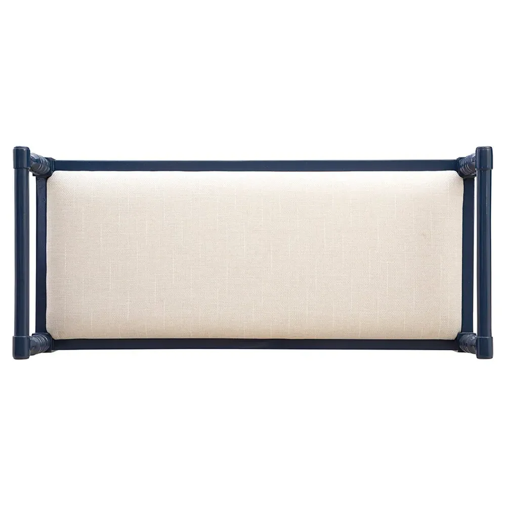 Julienne Bedroom Bench - Blue, Mahogany