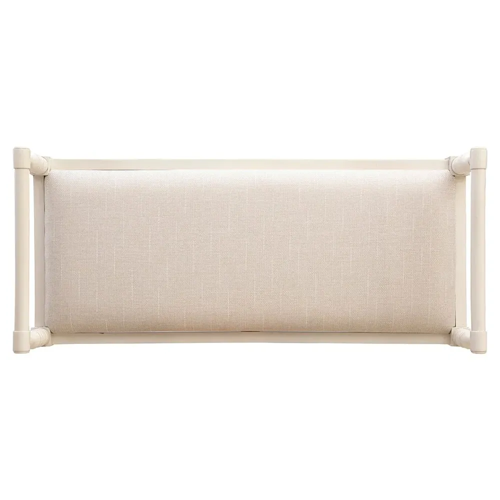 Julienne Bedroom Bench - Cream, Mahogany