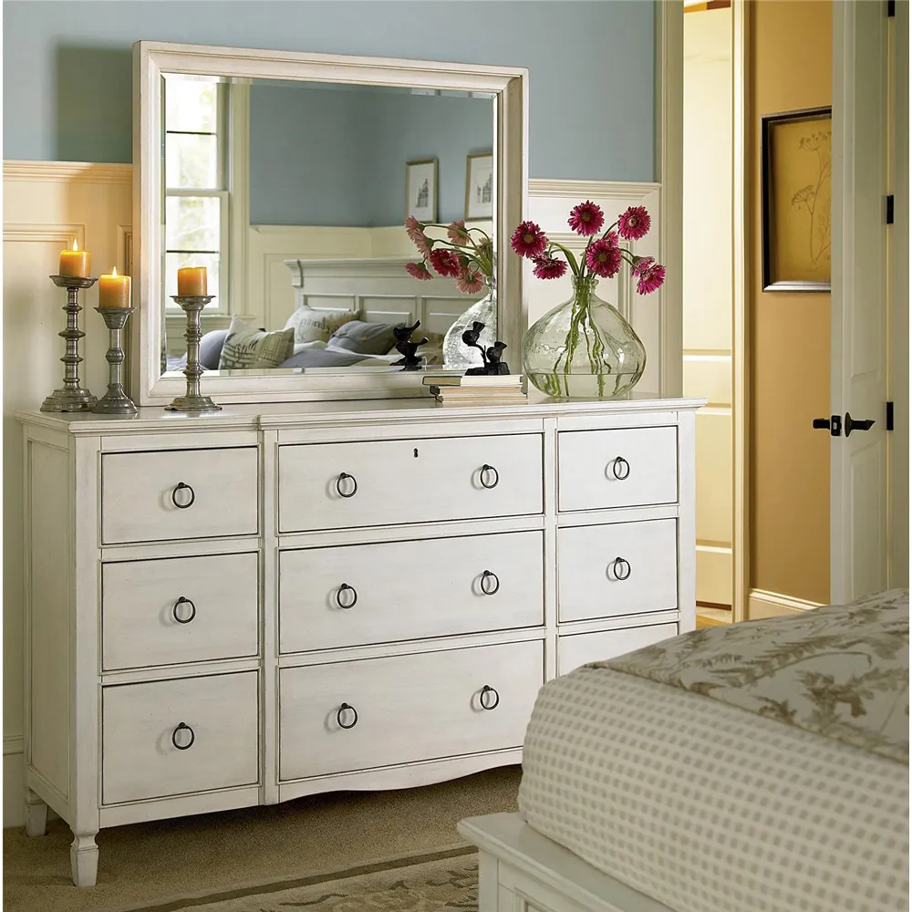 Juliet 9 Drawer Dresser - White, Maple