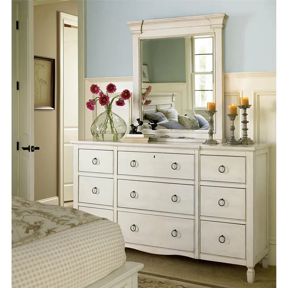 Juliet 9 Drawer Dresser - White, Maple