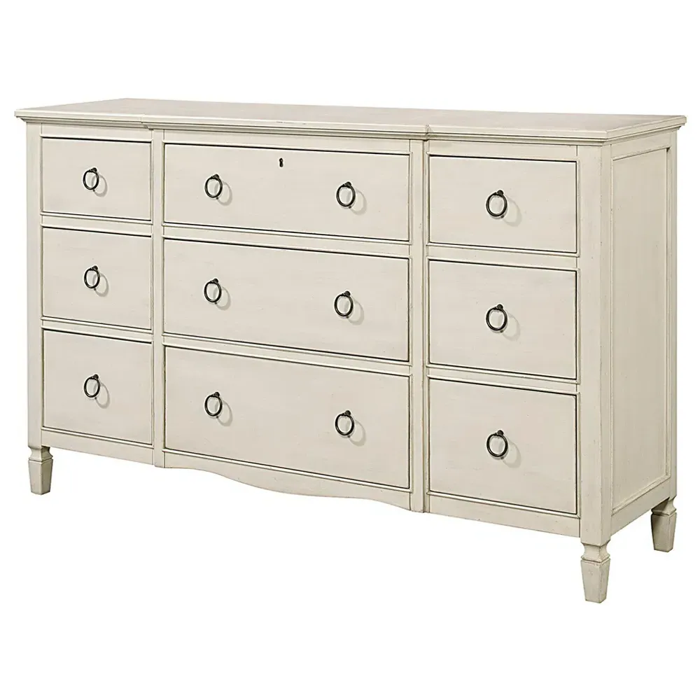 Juliet 9 Drawer Dresser - White, Maple image