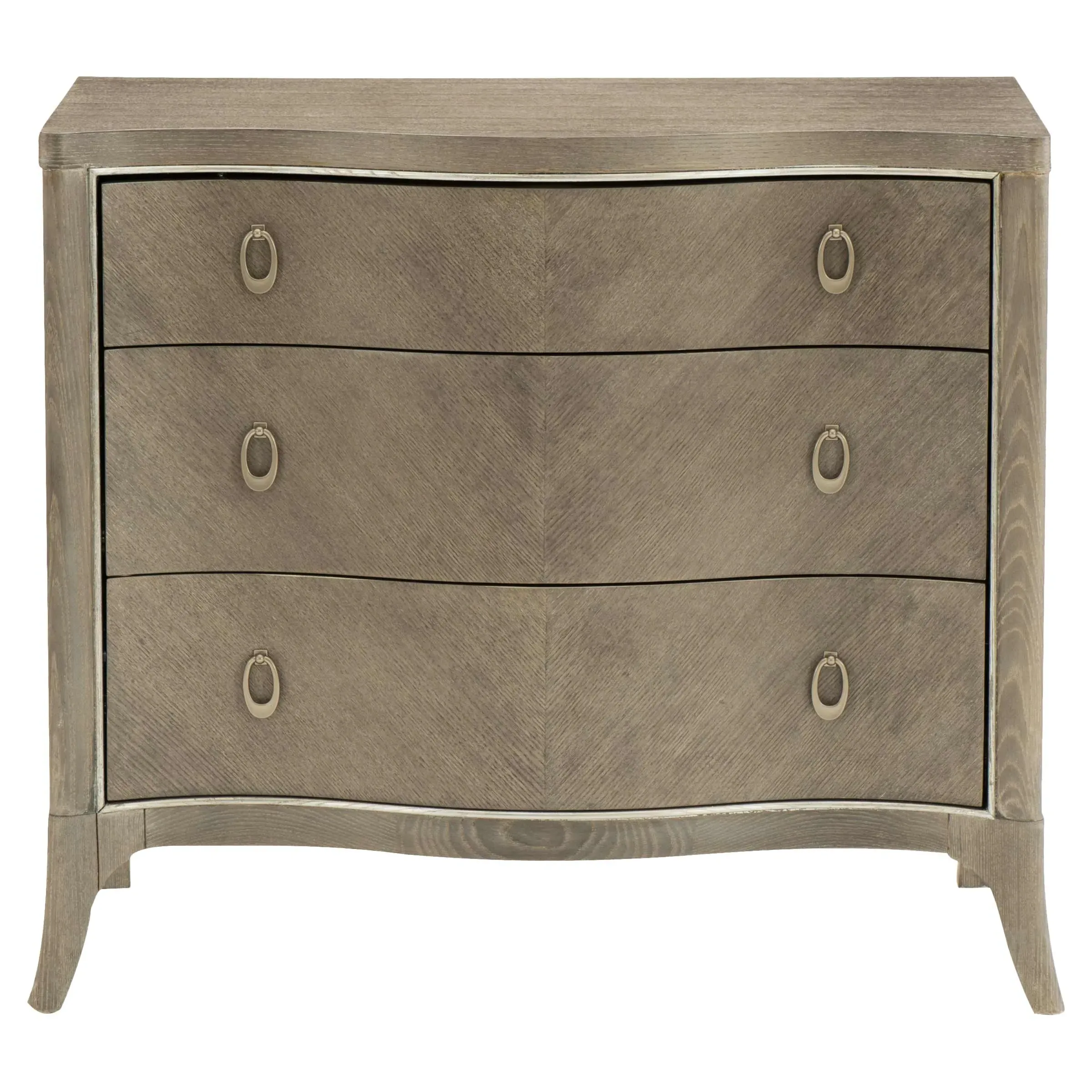 Juliette 3-Drawer Nightstand - Brown, Ash Veneer