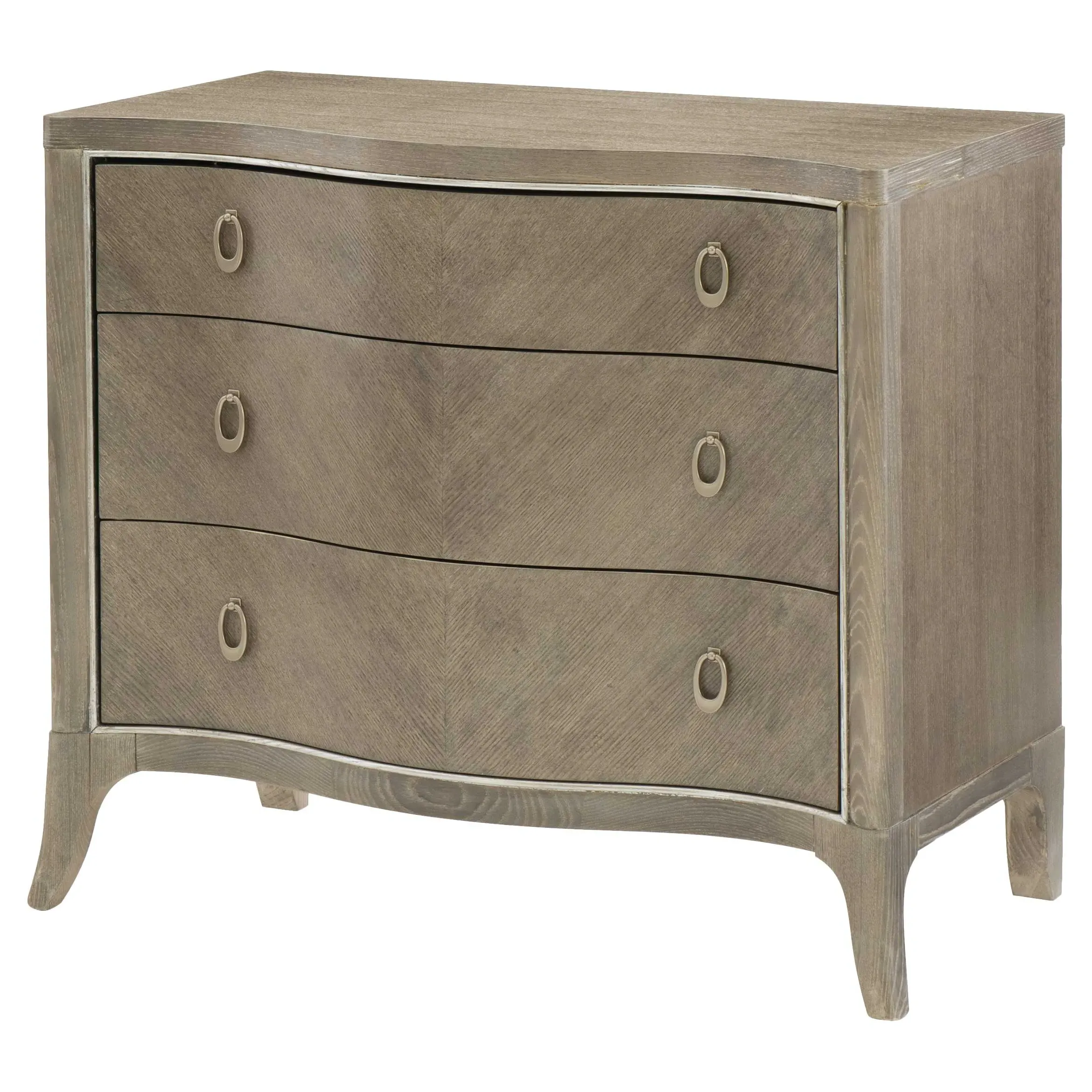 Juliette 3-Drawer Nightstand - Brown, Ash Veneer image