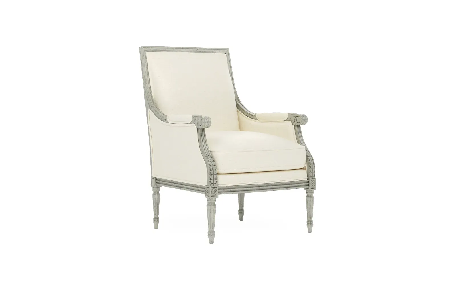 Juliette Bergere Chair - Heathered Ivory, Hardwood
