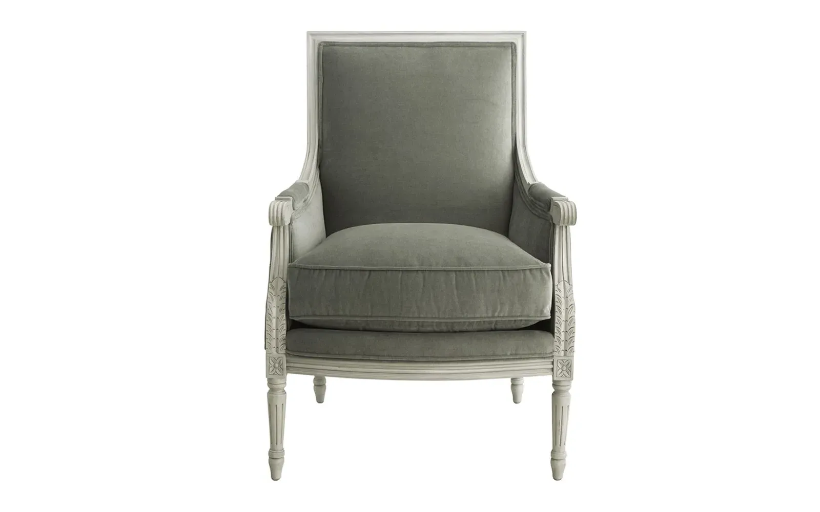 Juliette Bergere Chair - Heathered Ivory, Hardwood