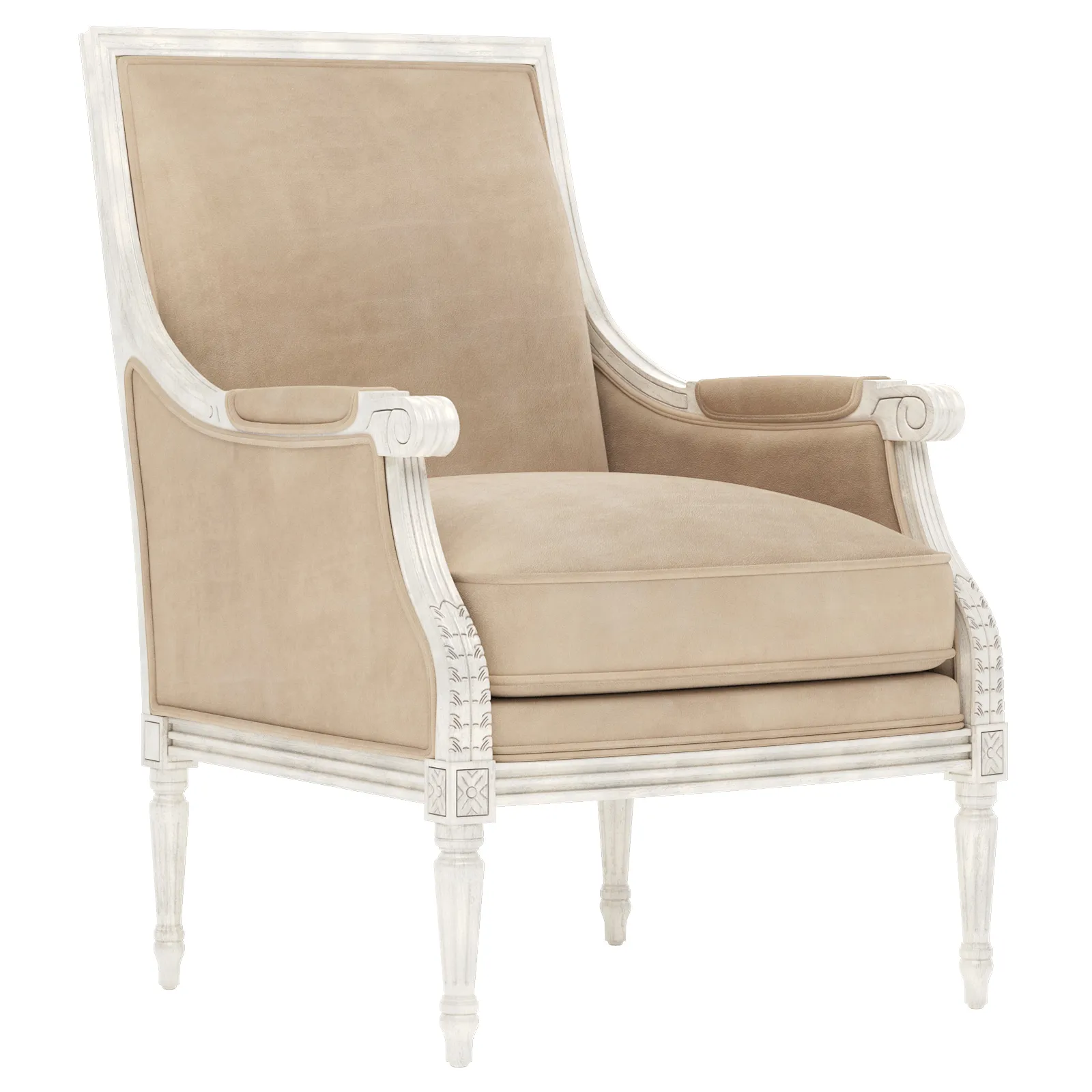 Juliette Bergere Chair - Latte, Leather
